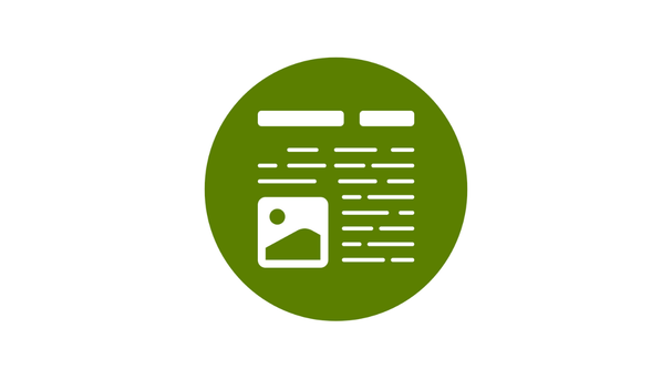 Dunkelgrünes Badge mit Icon 