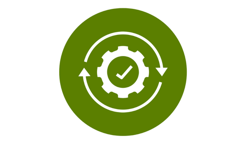 Dunkelgrünes Badge mit Icon 