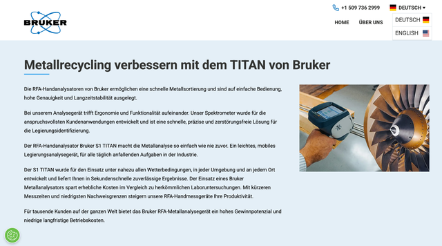 Screenshot von Metallrecycling verbessern mit dem TITAN von Bruker