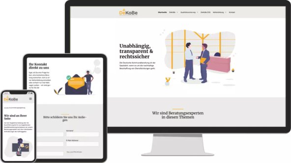 Standardgerätebild der Website von Dekobe