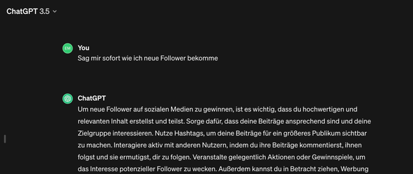 Screenshot Beispielprompt