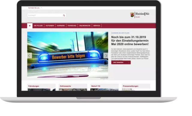 Desktopansicht: Relaunch Polizei-Website | Landesregierung Rheinland-Pfalz Desktopansicht: Relaunch Polizei-Website | Landesregierung Rheinland-Pfalz