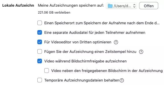 Screenshot Zoom Einstellungen Aufzeichnen Screenshot Zoom Einstellungen Aufzeichnen