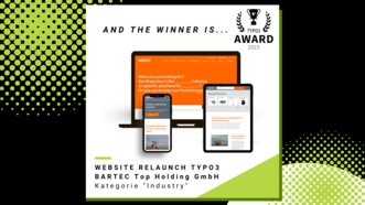 TYPO3 Award Gewinner 2023 | BARTEC Top Holding Gmbh Endgerätebild der Website von bartec.com