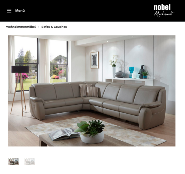 Screenshot der Website NOBEL Collection | Produktseite