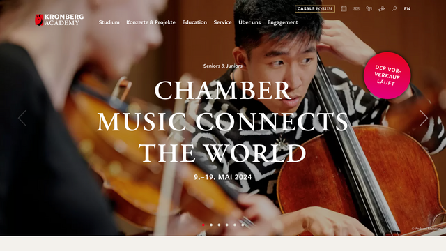 Screenshot Website Startseite Kronberg Academy 