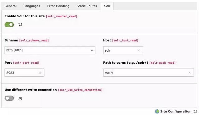 EXT:solr 10 Sitehandling global setting