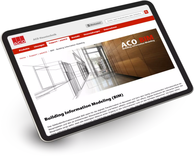iPad: Screenshot ACO Homepage iPad: Screenshot ACO Homepage