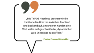 Zitat dkd-Mitarbeiter zu TYPO3 Headless mit Zitat-Zeichen im Bild