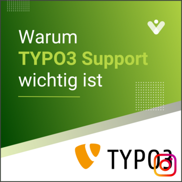 Bild mit grünem Hintergrund zum Thema TYPO3 Support