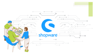 Shopware Logo und Personengrafik 